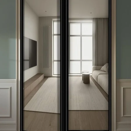 Двери купе распашные зеркальные