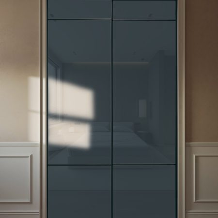 Двери купе со стеклом графит