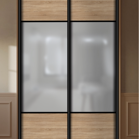 Составные двери-купе 2 шт. Стекло Сатин + ЛДСП