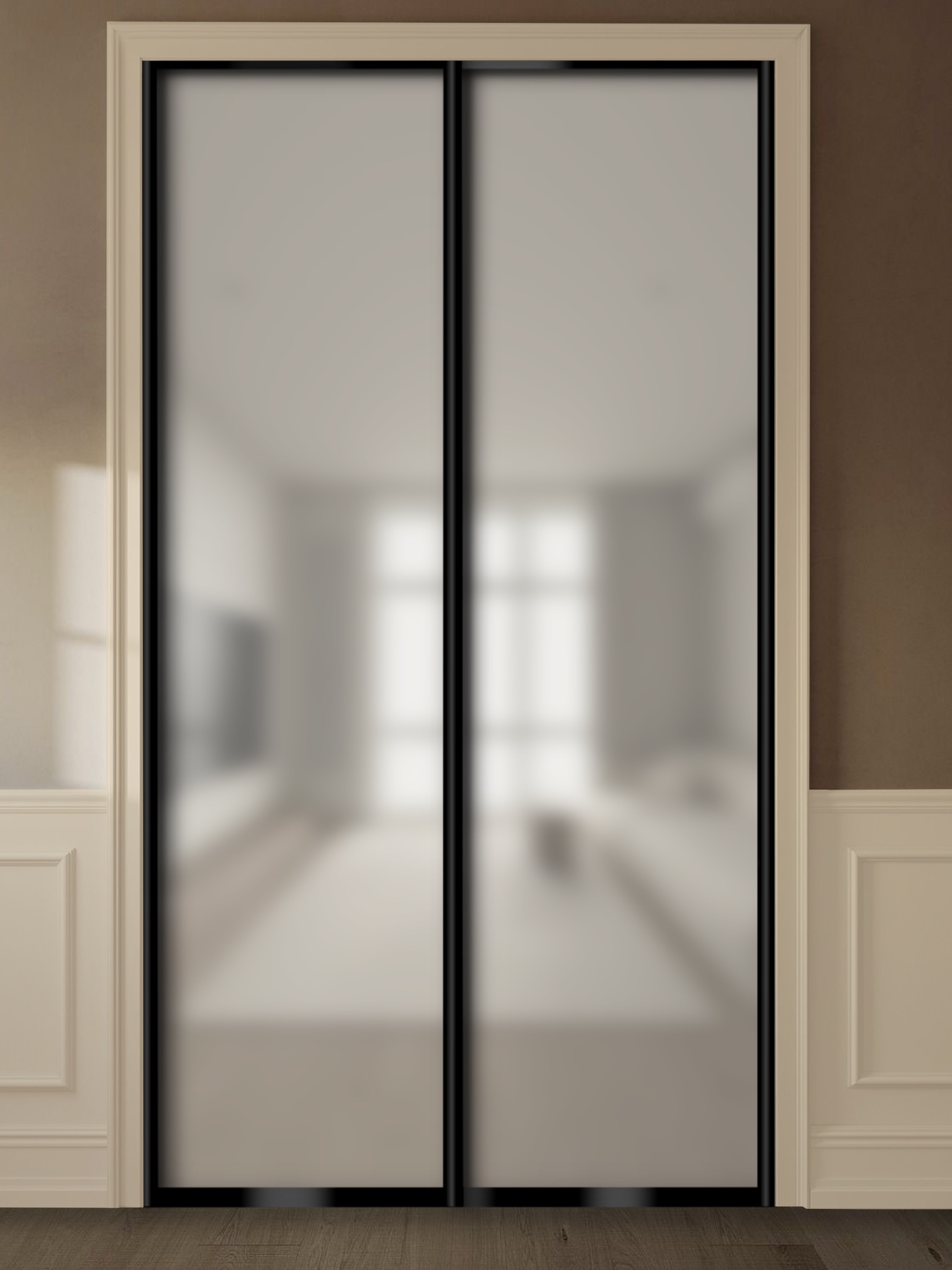 Двери купе стекло Сатин 2 шт