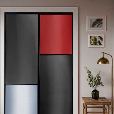 Двери-купе со вставками Oracal + 1 делитель